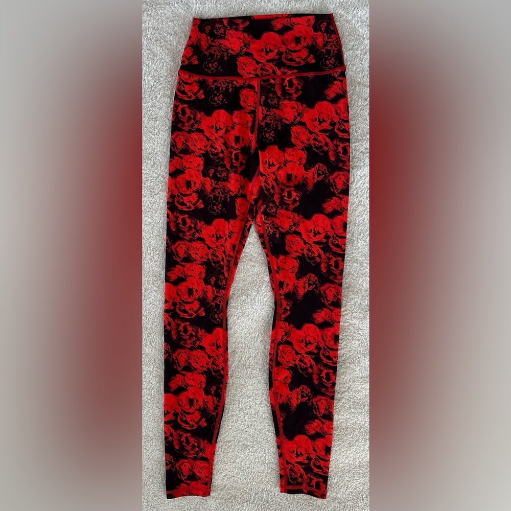 ALO Yoga Red and Black Leggings
